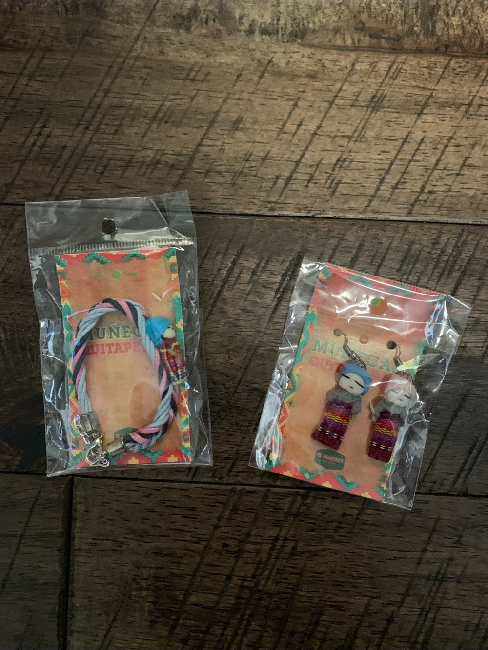 Handcrafted bracelet and earrings